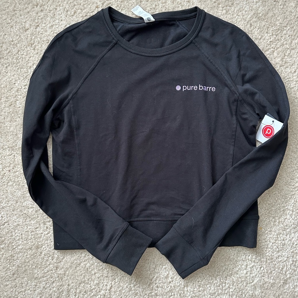 NWT pure barre long sleeve black light sweatshirt small